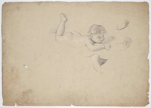 Study of a Reclining Child by Franz von Matsch