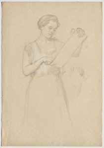 Girl Reading a Scroll