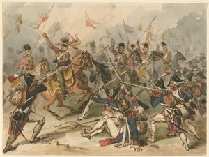 French Infantry and Russian Hussars in Combat at Austerlitz