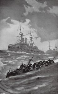 HMS Mars, Terrible, and Dragon Cruising in the English Channel by Fred T. Jane