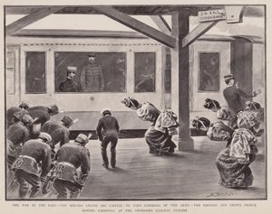 The War in the East, The Mikado Leaves His Capital to Take Command of the Army, The Empress and Crown Prince Bowing