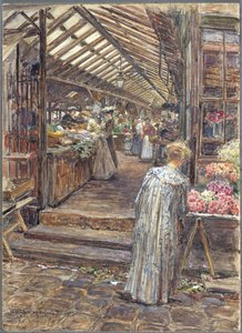 The Market of Enfants-Rouges, rue de Bretagne by Frederic Anatole Houbron