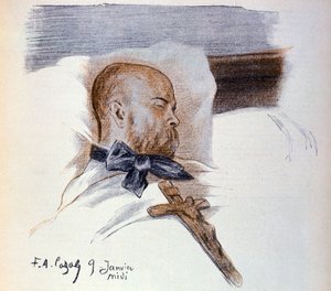 The French Poet Paul Verlaine on His Deathbed