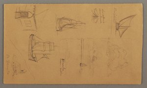 Boat Studies, Cloud Study, Two Buildings, possibly 1868