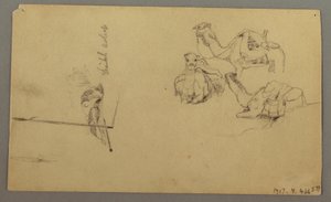 Camels Drinking on a Hill, February 22, Possibly 1868 by Frederic Edwin Church