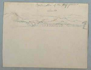 Cloud-capped South American Mountain Landscape Seen Beside a Bay, Part 2?, 1853, probably May by Frederic Edwin Church