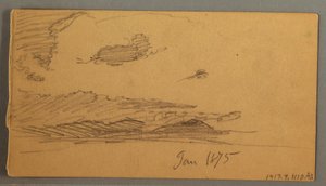 Cloud over hills, possibly 1875