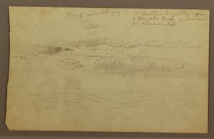 Drawing, Cloud Study Over Hills, 1860s