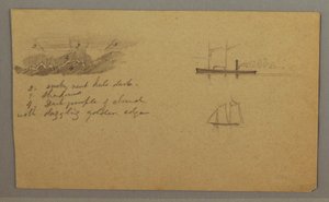Cloud Study, Steamship, Sailboat, Possibly 1865–66 by Frederic Edwin Church
