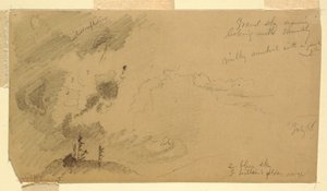 Cloudy Evening Sky Over a Hill Range, July 1866 by Frederic Edwin Church