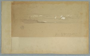 Drawing, Cloudy Sky Over Hilly and Wooded Landscape, possibly 1857 by Frederic Edwin Church