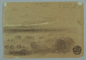 Cloudy sky over mountains, July 19, 1866 by Frederic Edwin Church