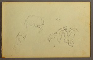Cow scratching her head, leaf plant, possibly 1844 by Frederic Edwin Church