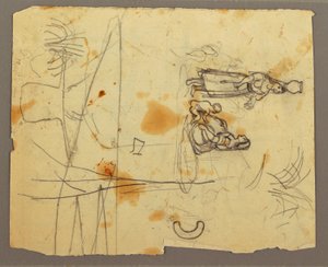 Figure Sketches; Verso: Bookcase, 1853 by Frederic Edwin Church