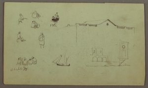 Figure Studies, Sailboat, Architectural Studies, Possibly 1868 by Frederic Edwin Church