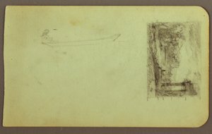 Figure in Skiff, Sketch of a Painting; Verso: Inscriptions, December 1883 by Frederic Edwin Church