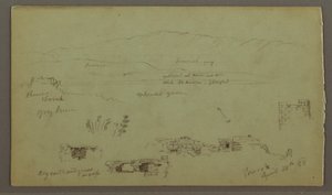 Hill Range Across Plain, Ruins, April 28, 1868 by Frederic Edwin Church