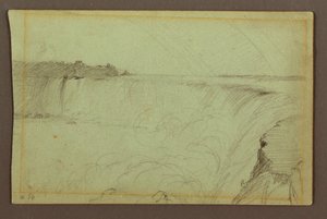 Horseshoe Falls with a Double Rainbow, Niagara River, Canada, 1856 by Frederic Edwin Church
