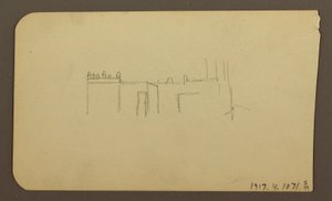 Landscape; Verso: Church, April 1885 by Frederic Edwin Church