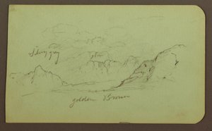 Landscape; Verso: Figures, Church, 1883
