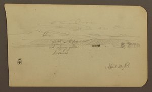 Mountain Landscape, Figure; Verso: Landscape, April 30, 1885 by Frederic Edwin Church