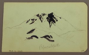 Mountain Landscape, Taluca, Figure; Verso: Popocatapetl, 1883 by Frederic Edwin Church