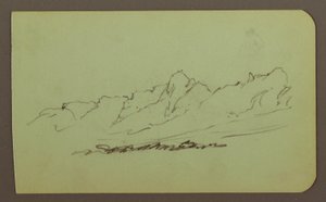 Mountain Landscape; Verso: Mountain Range, Figure, 1883 by Frederic Edwin Church