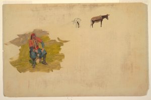 Near East, man; donkey, 1868-69 by Frederic Edwin Church
