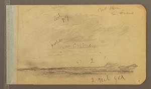 Orizaba; Verso: Cloudy sky, rooftop, 1889 by Frederic Edwin Church