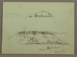 Rocks in front of Coastline, Rocky Cliffs by Coastline, April 1869 by Frederic Edwin Church