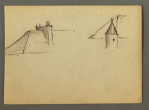 Roof with Chimney, Turret, possibly 1868 by Frederic Edwin Church
