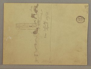 Sketches from Italy: Building with a Tower, Mountain, and Man, April 29, 1869 by Frederic Edwin Church