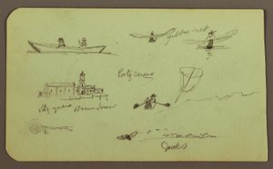 Sketches from Patzcuaro; Verso: Church, Atlatahuca, 1883
