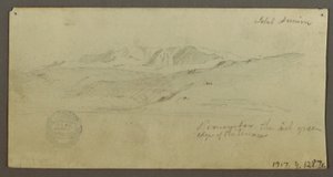 Stately Home, Figure Riding Camel, Architectural Studies, Palm Tree, possibly 1868 by Frederic Edwin Church