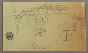 Stone Arch, Stone Base, April 27, 1868 by Frederic Edwin Church