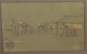 Street Leading to a Church, Guayaquil, Ecuador, May 1857 by Frederic Edwin Church