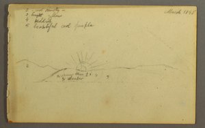 Sun Setting Behind Low Hills, 1845 by Frederic Edwin Church