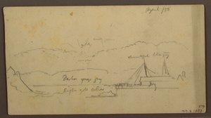 Sunset Over Bank with Ship, 1858