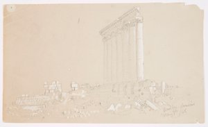 Temple of Jupiter at Sunrise, Baalbek, May 7, 1868 by Frederic Edwin Church