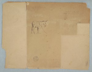 Tethered Donkey and a Style of Fence, South America, 1853 by Frederic Edwin Church