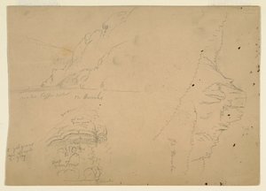 Three Sketches of Steep Mountainous Banks of the Danube, 1868 by Frederic Edwin Church