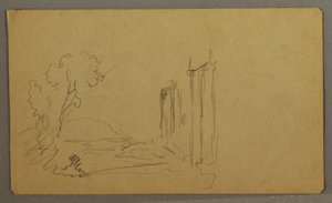 Trees, Classical Columns, possibly 1865–66 by Frederic Edwin Church