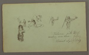 Two Studies of Fishermen with Rods and Torches, April 1868