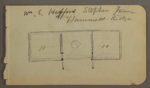 Verso: diagram of cabin, possibly 1878 by Frederic Edwin Church