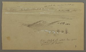 View across the Hills and Plain toward the Mountains, Valley of El Yemen, February 1868 by Frederic Edwin Church