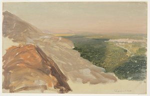 View of a plain with Damascus, Syria, from the mountains, May 1868