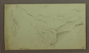 Village and Steep Mountain Valley (Alps), 1868-69 by Frederic Edwin Church