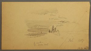 Wooded Hilltop, Hilly Valley, Sun, January 1866 by Frederic Edwin Church