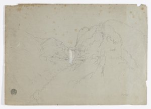 Sketches: Tequendama Falls near Bogota, Colombia; View of Distant Mountain Ranges by Frederic Edwin Church