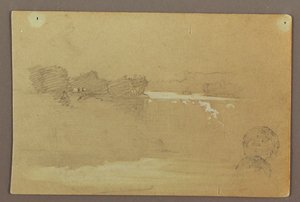 Hennequin Point and the American Falls, Niagara River by Frederic Edwin Church